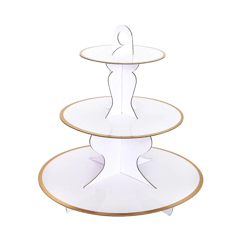 White cake Stand(Gold foil edge) stand 1pcs photo 1