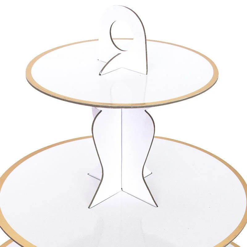 White cake Stand(Gold foil edge) stand 1pcs photo 2