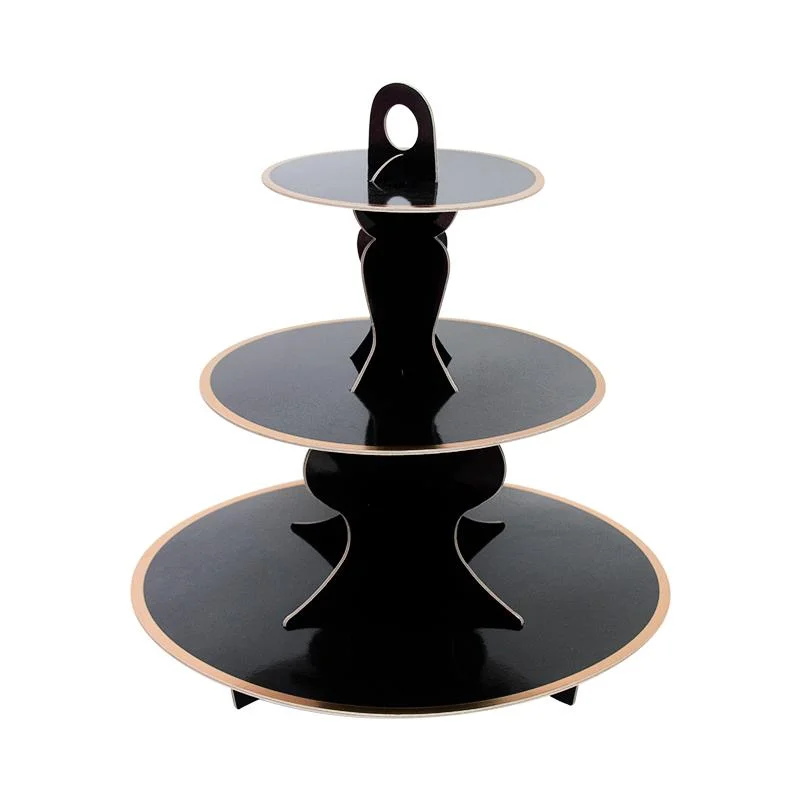 Black cake Stand(Gold foil edge) stand 1pcs