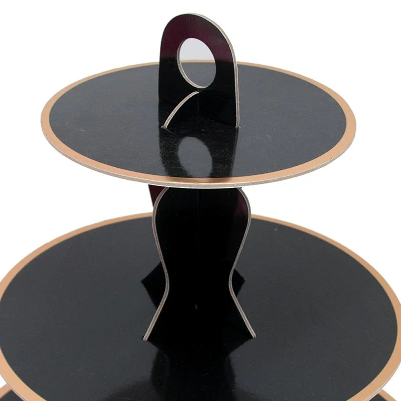 Black cake Stand(Gold foil edge) stand 1pcs photo 2