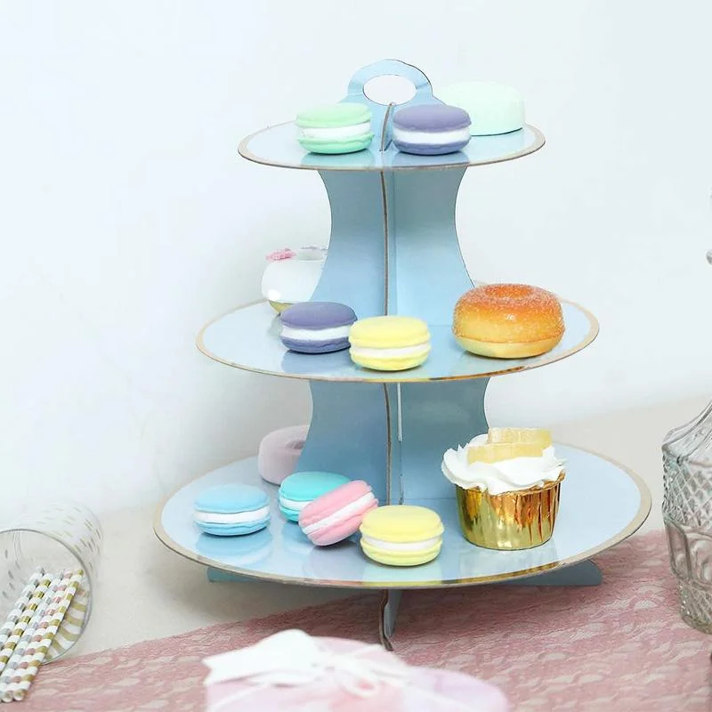 Blue cake Stand(Gold foil edge) stand 1pcs photo 3