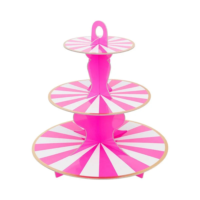 Hot pink Stripe Cake stand 1pcs