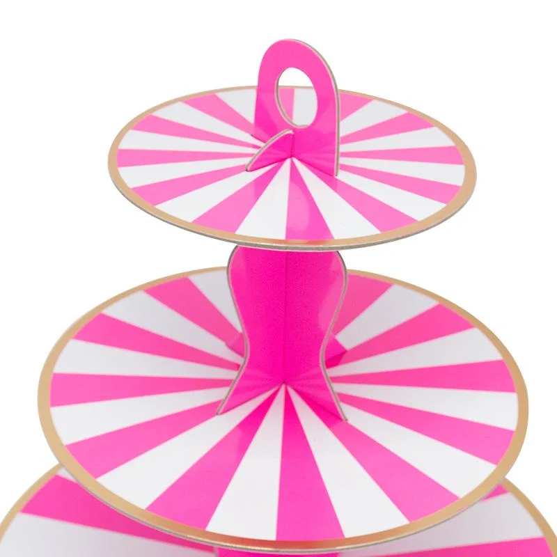 Hot pink Stripe Cake stand 1pcs photo 2