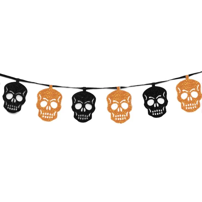 Halloween Gold and Black Skull Bunting