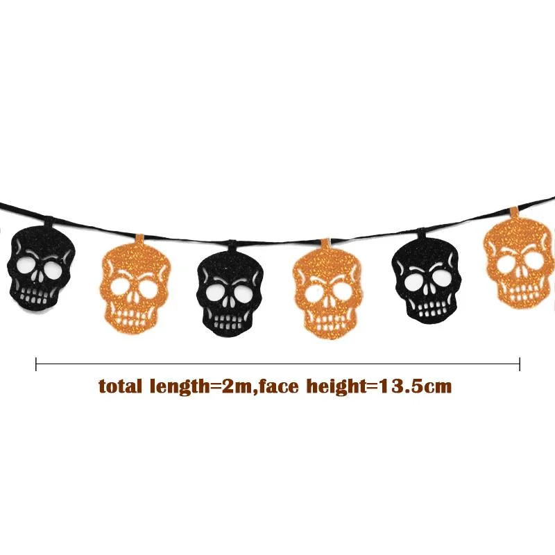 Halloween Gold and Black Skull Bunting photo 3