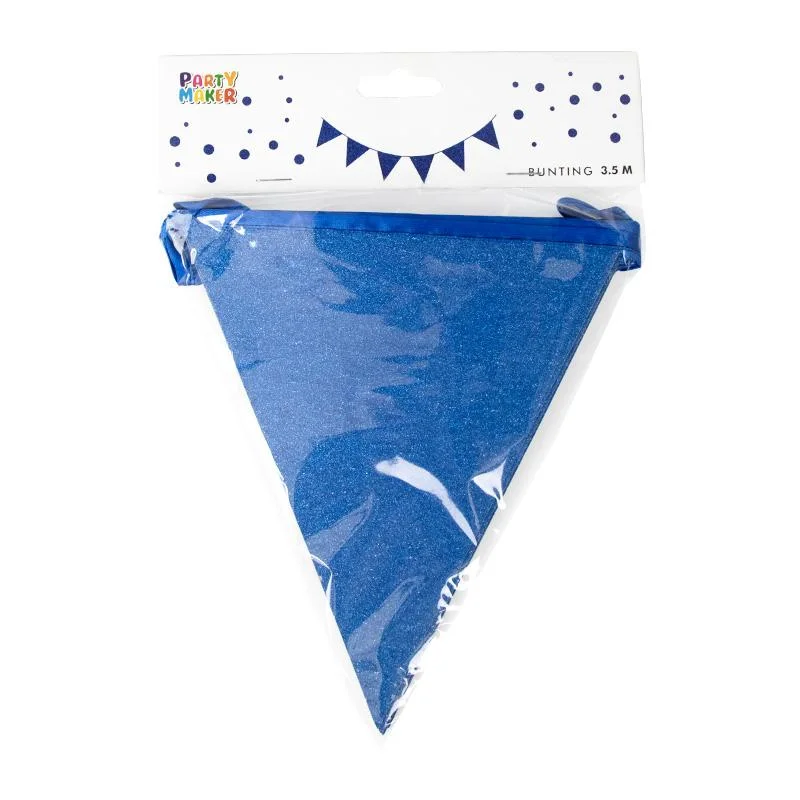 Blue Glitter Bunting pennant banner 1pcs photo 4