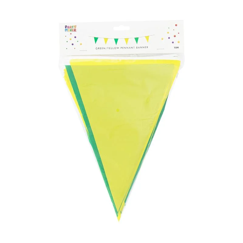 PE Green yellow Pennant Banner 1pcs photo 3