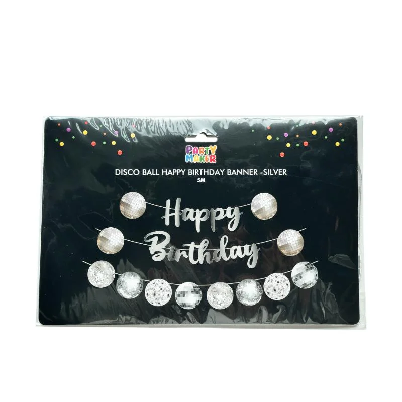 Disco Ball Happy Birthday Banner 3pcs photo 2