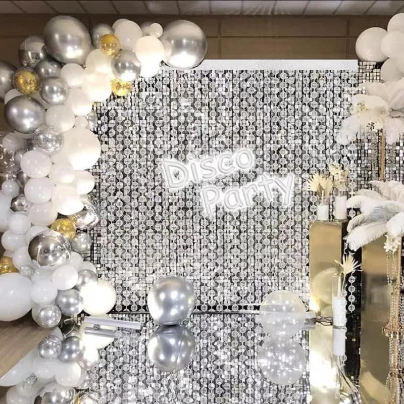 Disco Ball Curtain - Silver Cortina Bola 1pcs photo 2