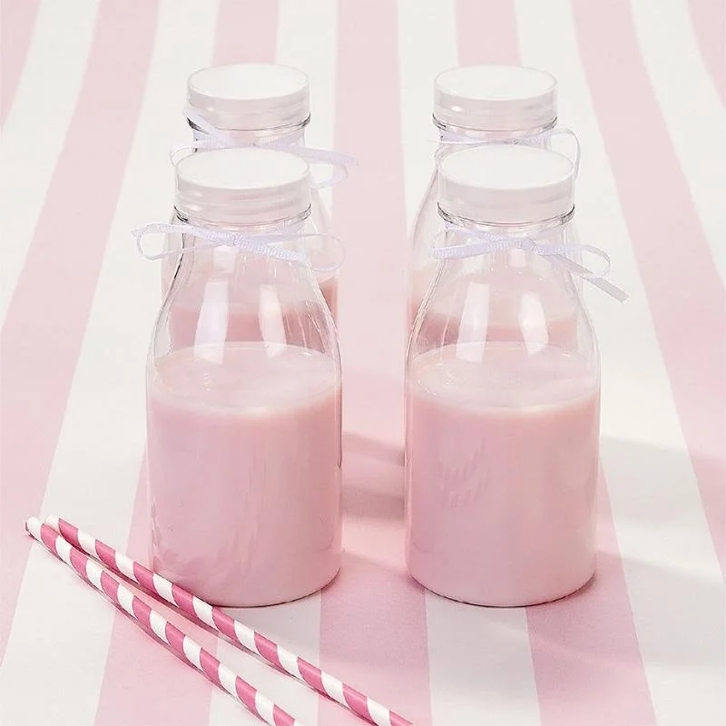 mini milk bottles with ribbon plastic bottle 216pcs photo 3