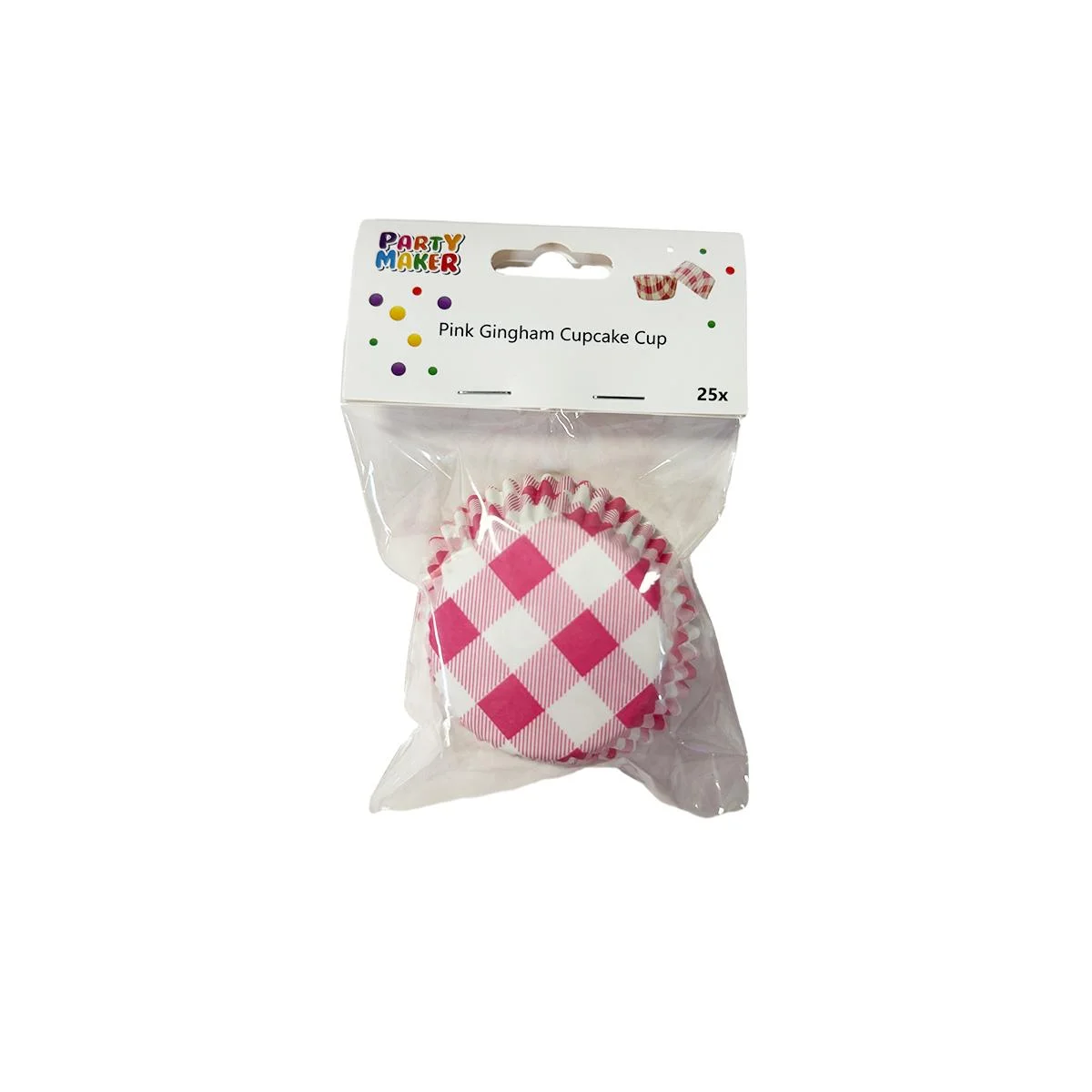 Pink Gingham Cupcake Cup 25pcs photo 3