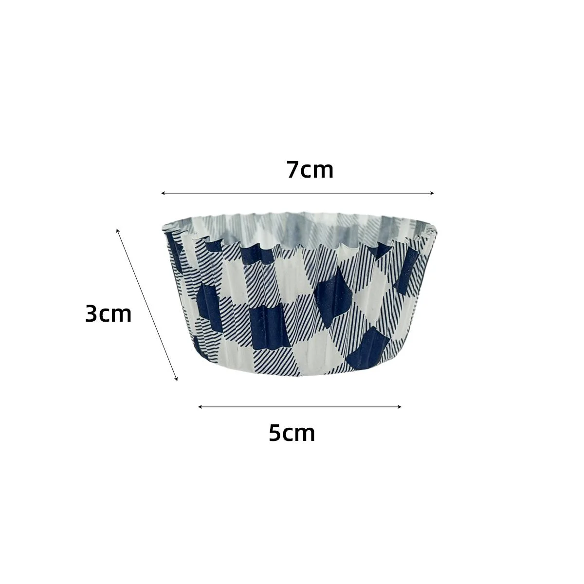 Blue Gingham Cupcake Cup 25pcs photo 4