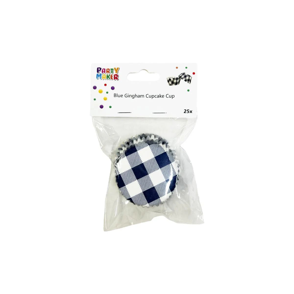 Blue Gingham Cupcake Cup 25pcs photo 5