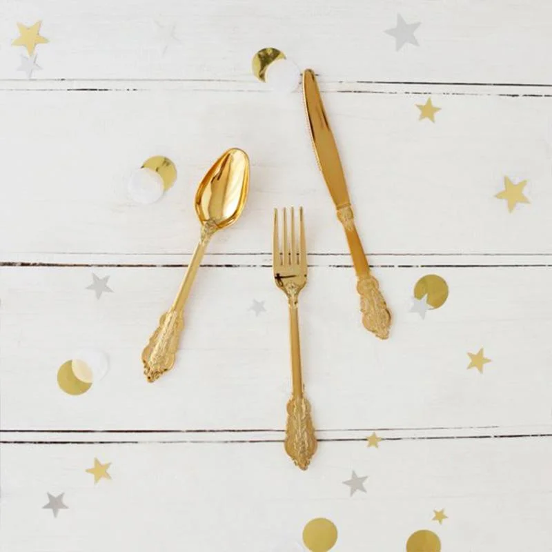 Gold Cultery Set knife fork spoon 12pcs photo 2