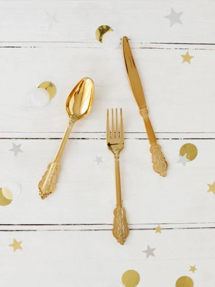 Gold Cultery Set knife fork spoon 12pcs photo 5