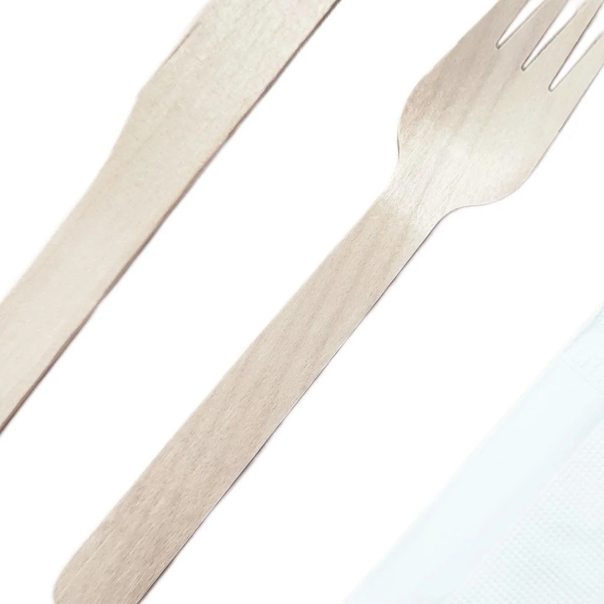 ECO WOODEN DISPOSABLE CUTLERY AND NAPKIN SET 1pcs photo 4