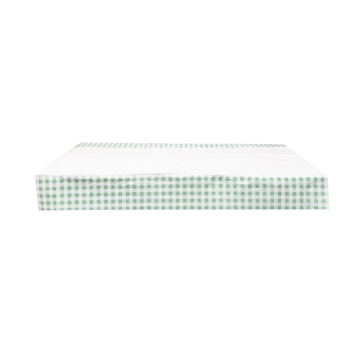 Green Gingham Plastic Table Cover Paper 1pcs