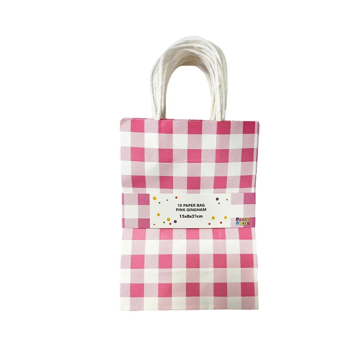 Pink Gingham Paper Bag 10pcs photo 1