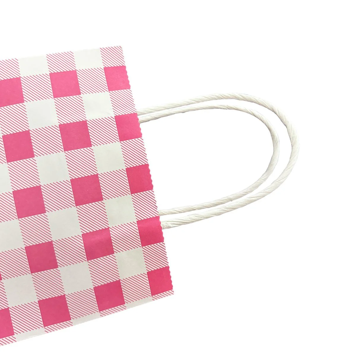 Pink Gingham Paper Bag 10pcs photo 3