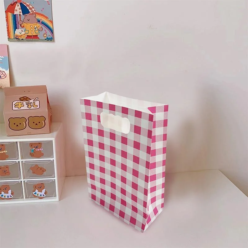 Pink Gingham Paper Bag 6pcs photo 3