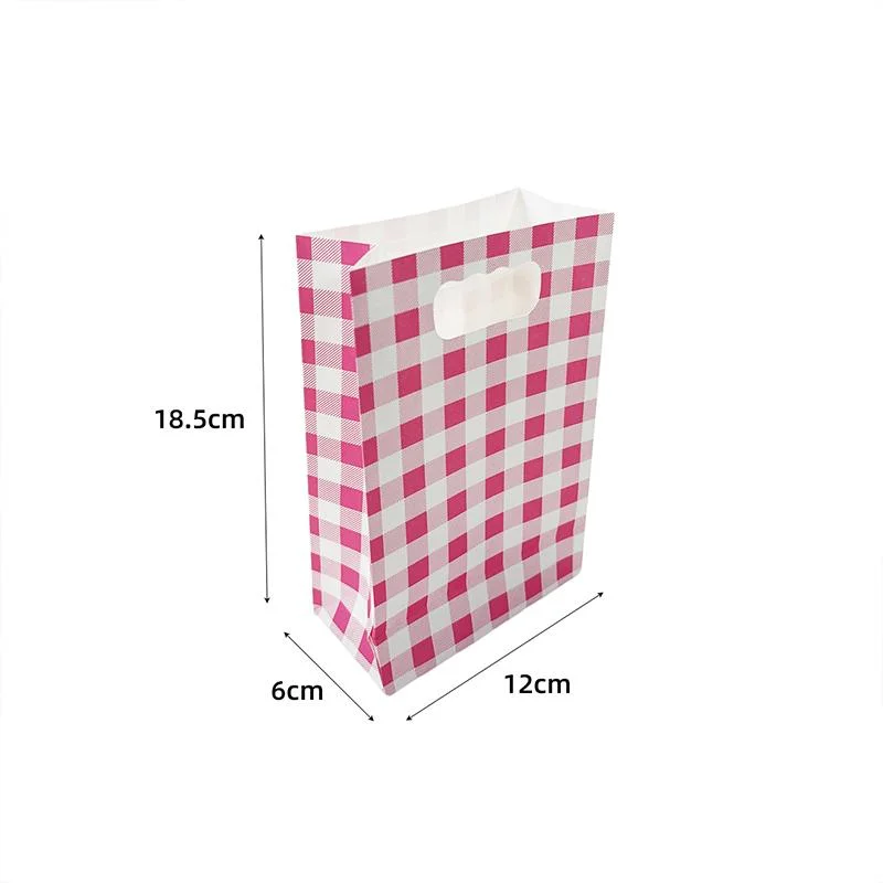 Pink Gingham Paper Bag 6pcs photo 5