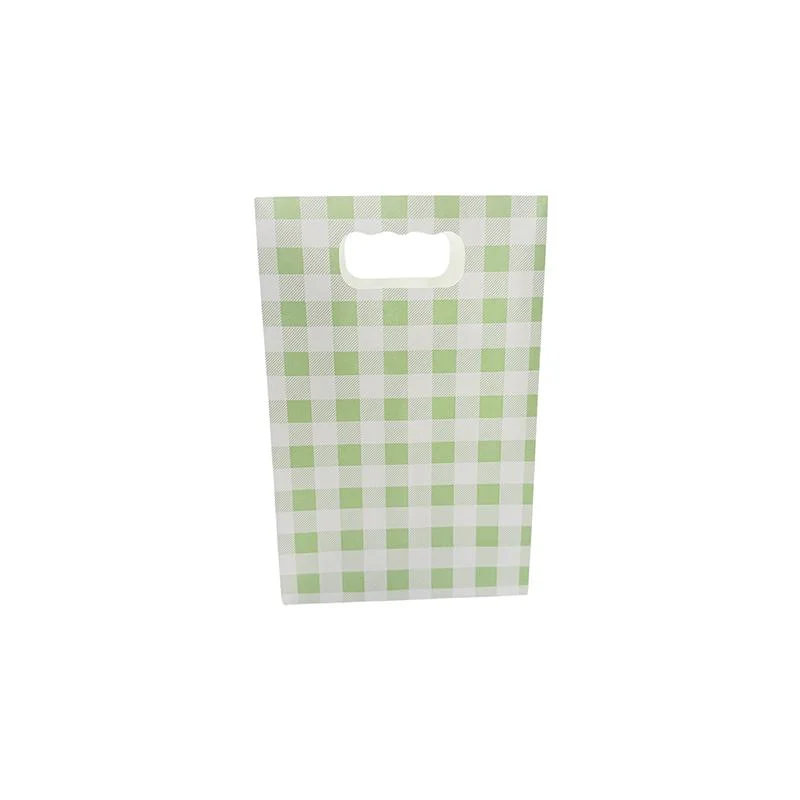 Green Gingham Paper Bag 6pcs