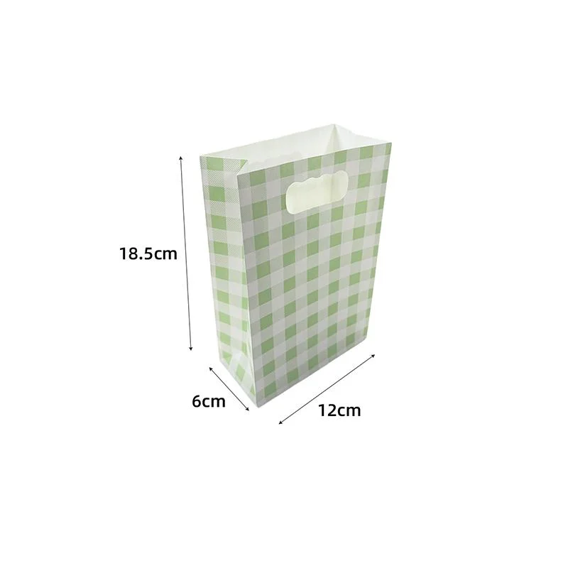 Green Gingham Paper Bag 6pcs photo 2