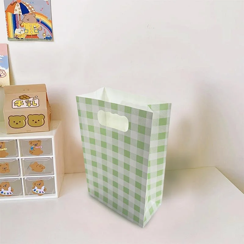 Green Gingham Paper Bag 6pcs photo 4