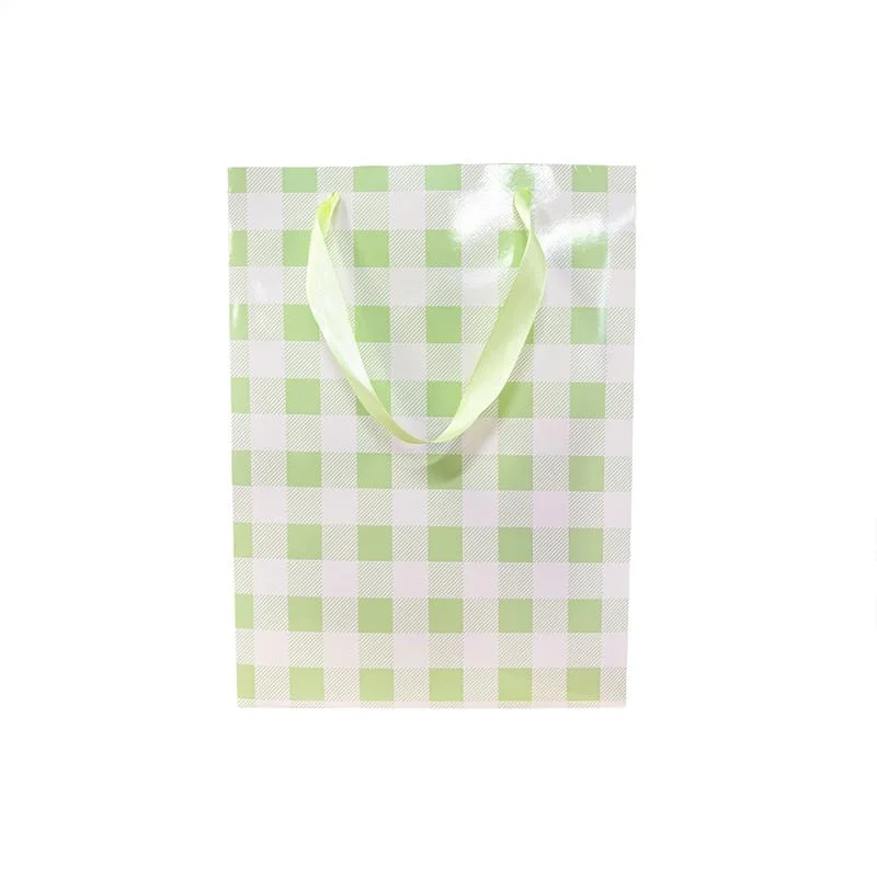 Green Gingham Paper Bag 1pcs