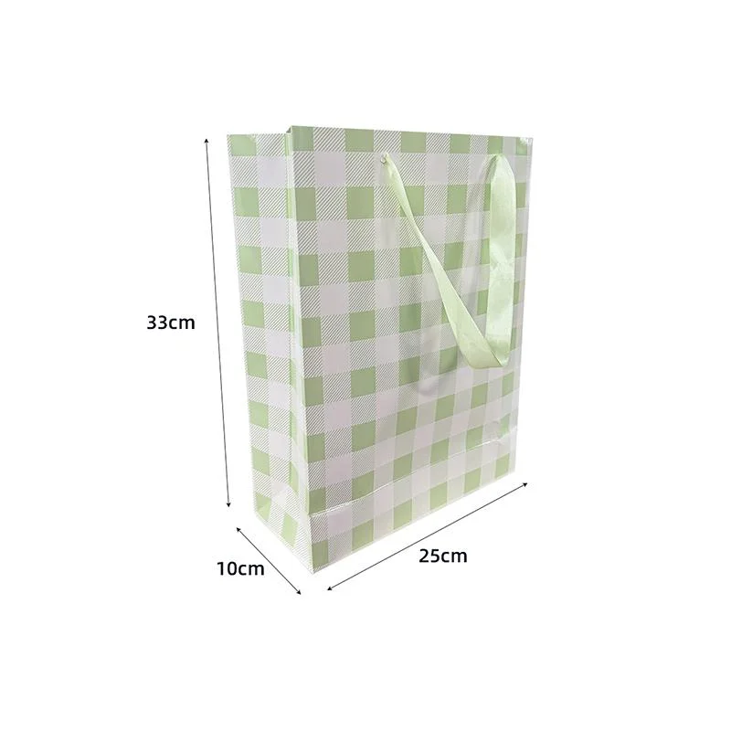 Green Gingham Paper Bag 1pcs photo 3