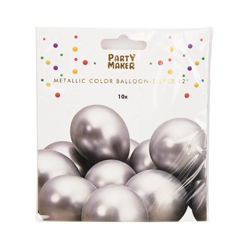 Silver Metalic Balloon -12 Chrome balloon-silver 12" balloon- 10pcs
