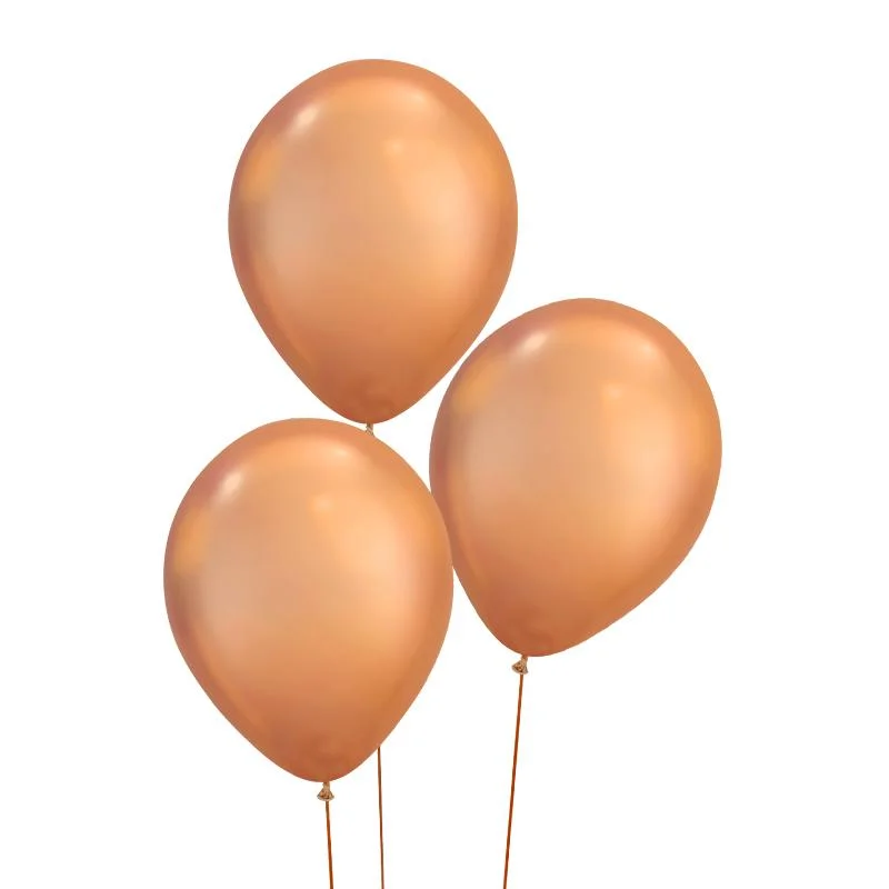50pk Chrome Balloon Rose Gold 12" Round 12 50pcs