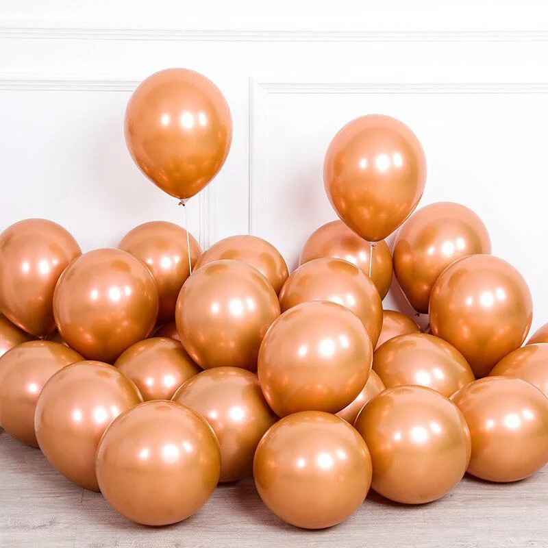 50pk Chrome Balloon Rose Gold 12