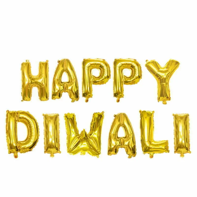 Diwali DIWALI foil balloon set GOLD 11pcs