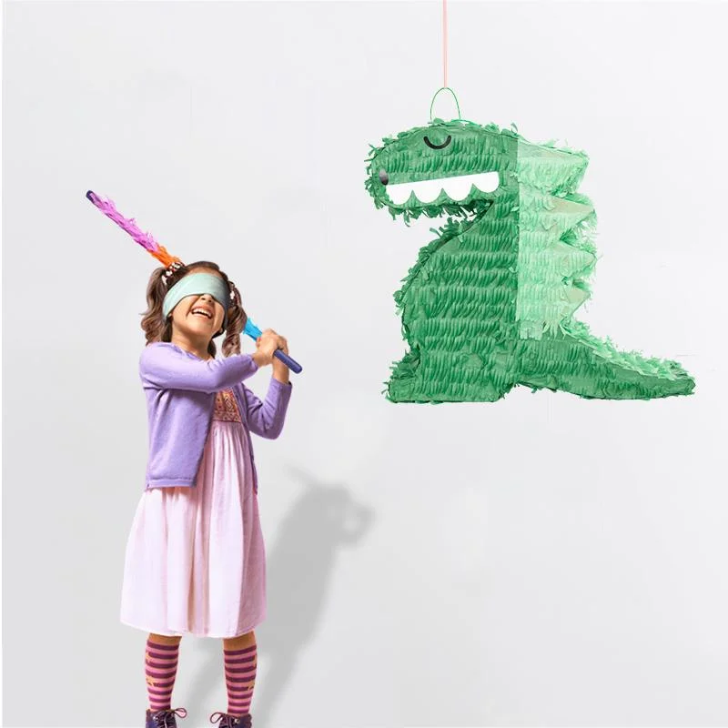 Dark Green Dinosour Pinata Pink Fabric Tablecover Dinosaur 10pcs photo 2