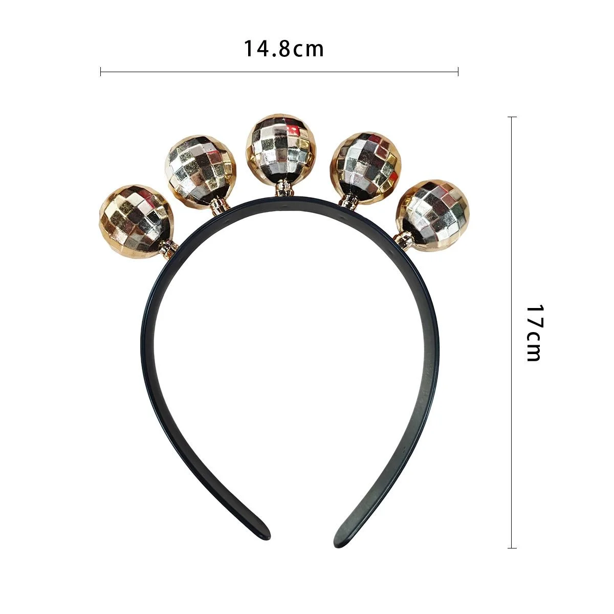 Disco Ball Hair band- Gold 1pcs photo 2