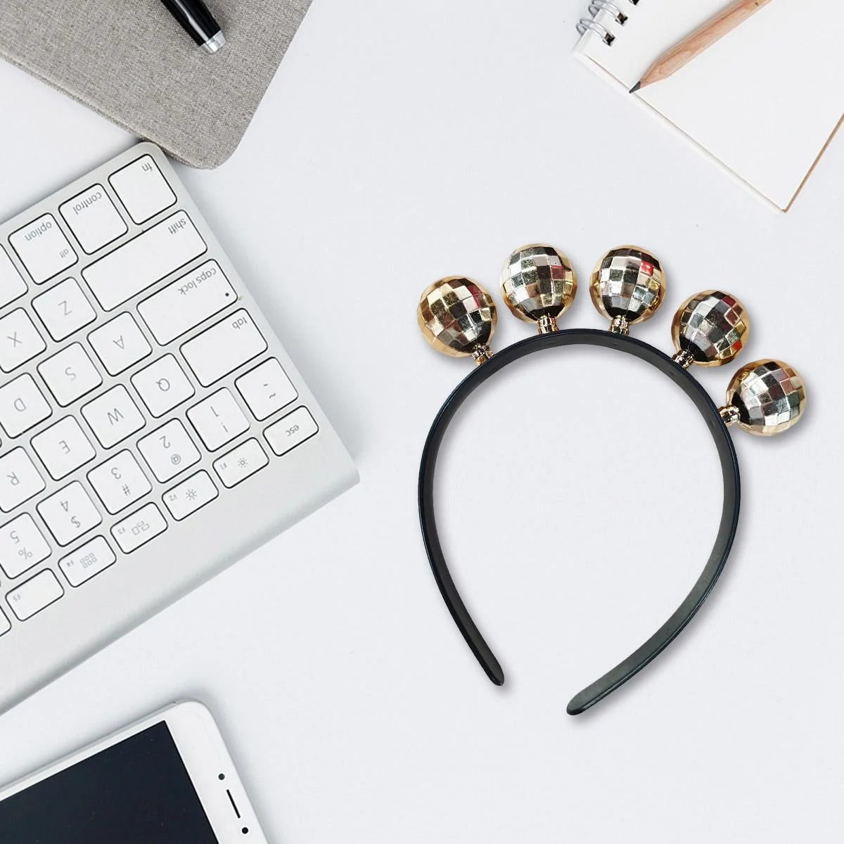 Disco Ball Hair band- Gold 1pcs photo 3