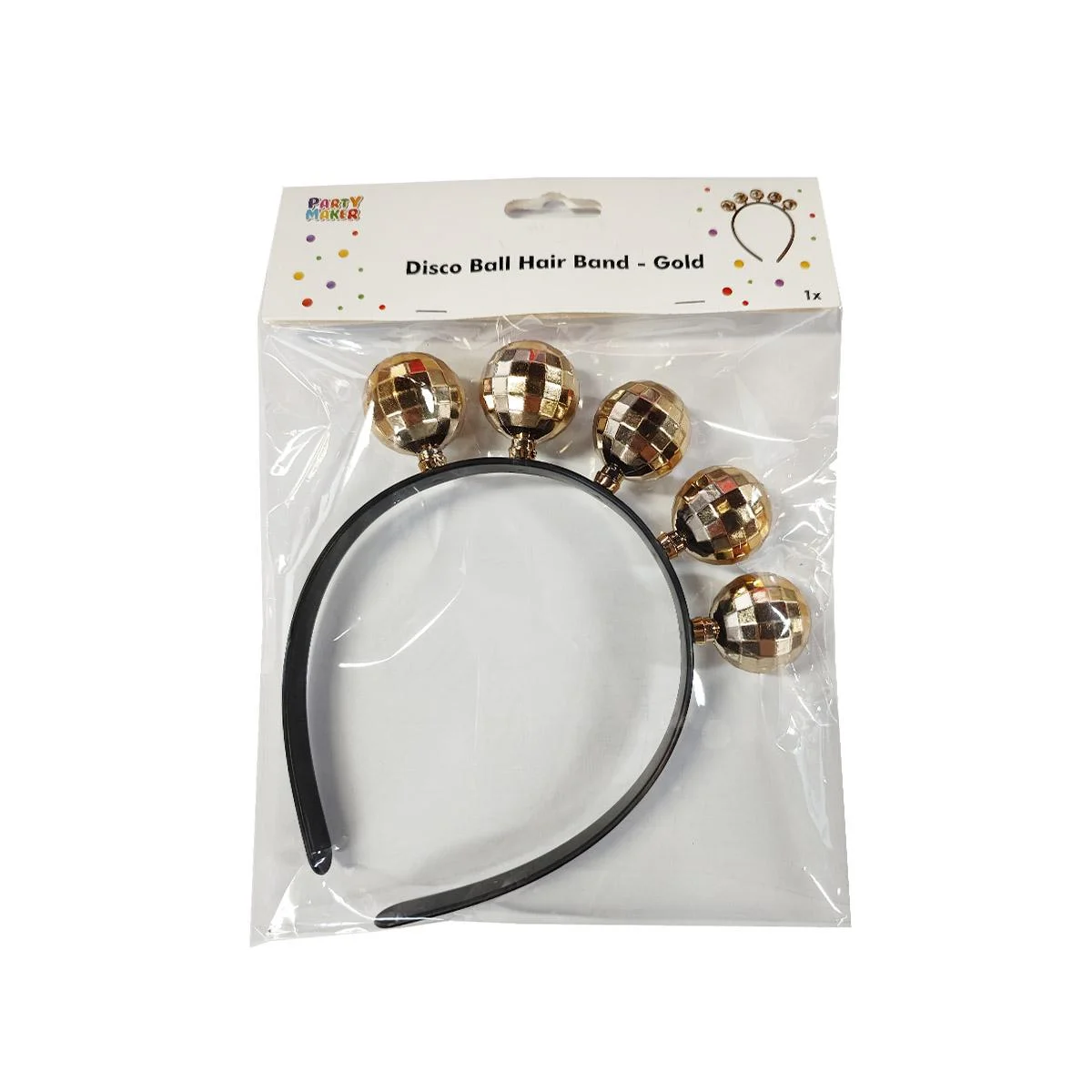 Disco Ball Hair band- Gold 1pcs photo 5