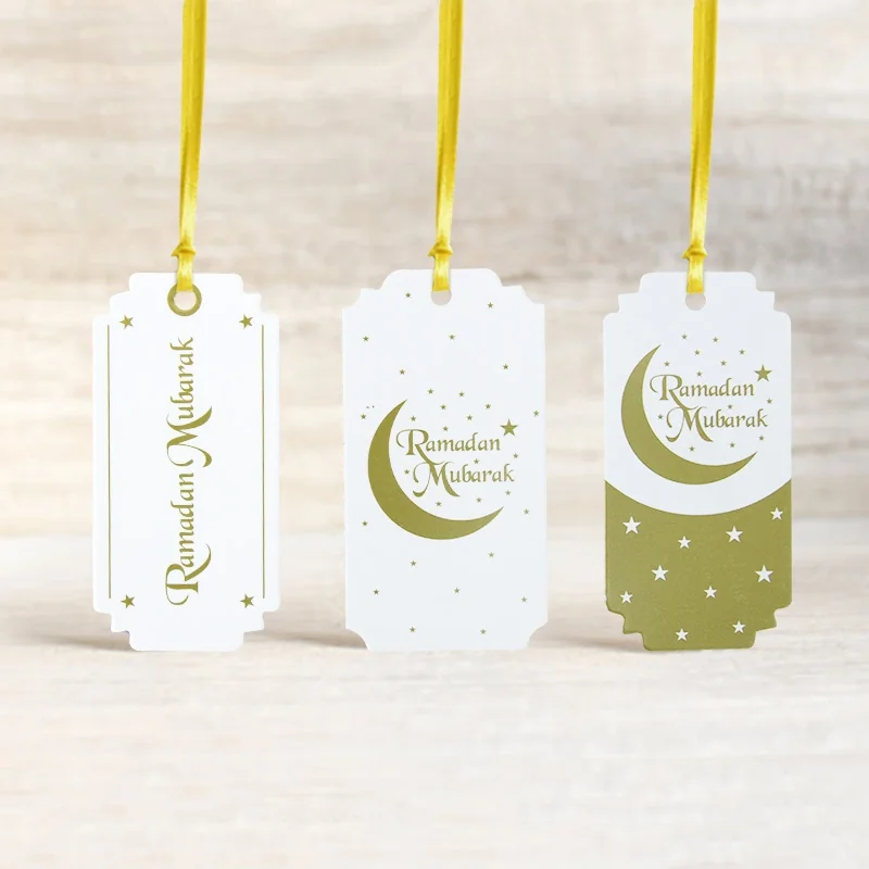 Ramadan Gift Tag includes Ribbon 8ct 7.2x3.7cm wholesale SKU 631138