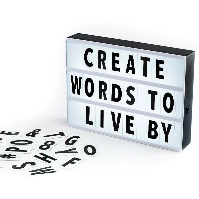 white LED Light Box With Letters And Numbers