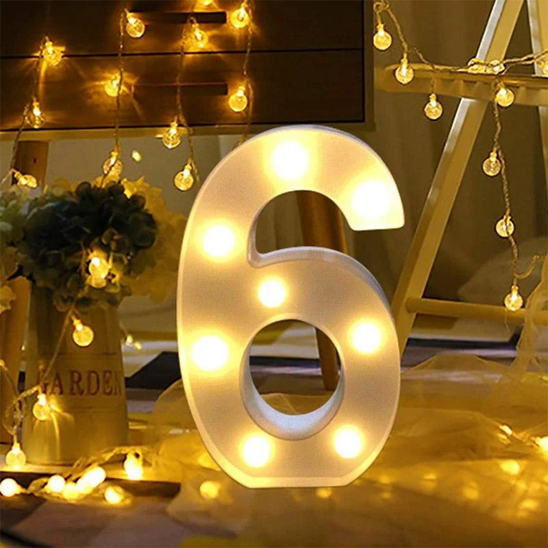LED Number 6 Light 1pcs