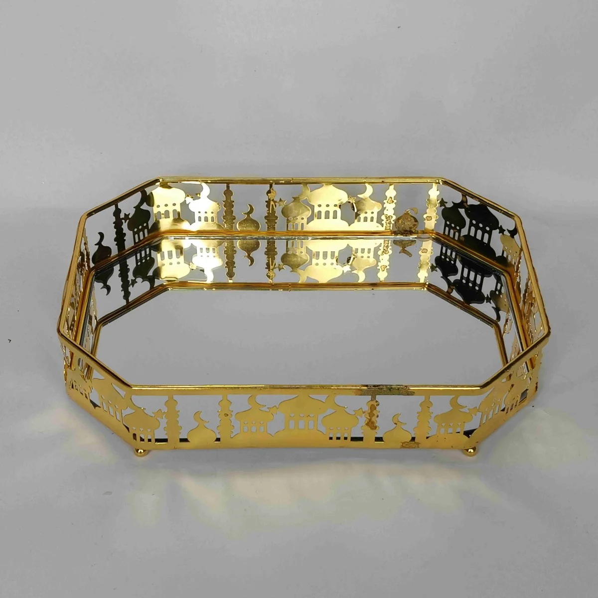 EID Golden Mirror Rectangle Serving Tray 48pcs photo 4