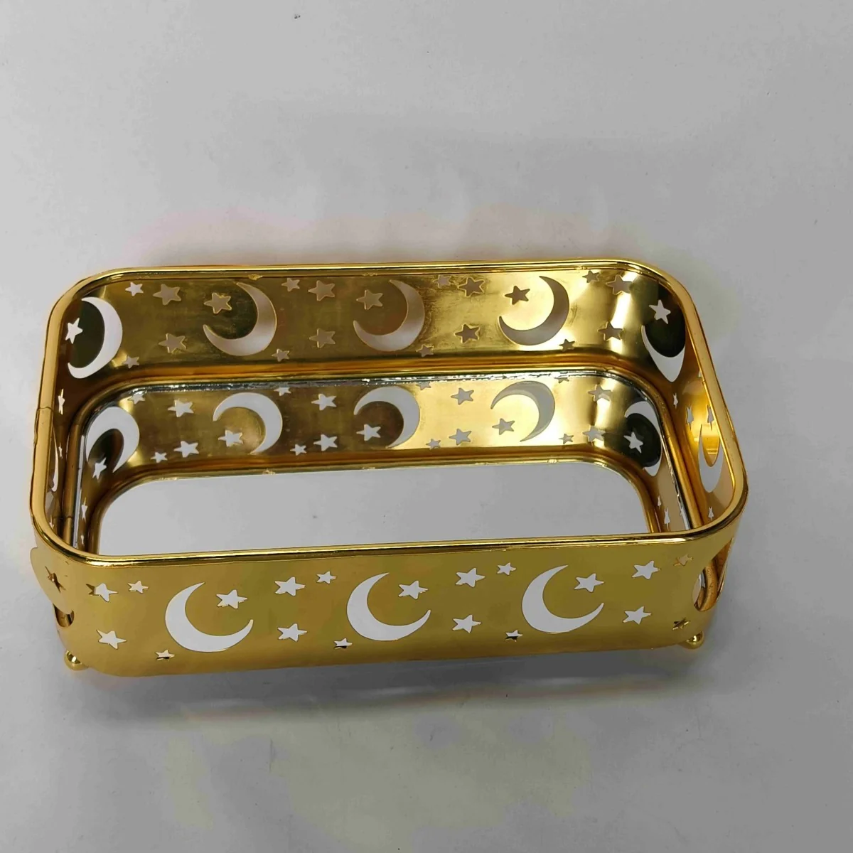 EID Golden Mirror Rectangle Serving Tray 48pcs photo 2