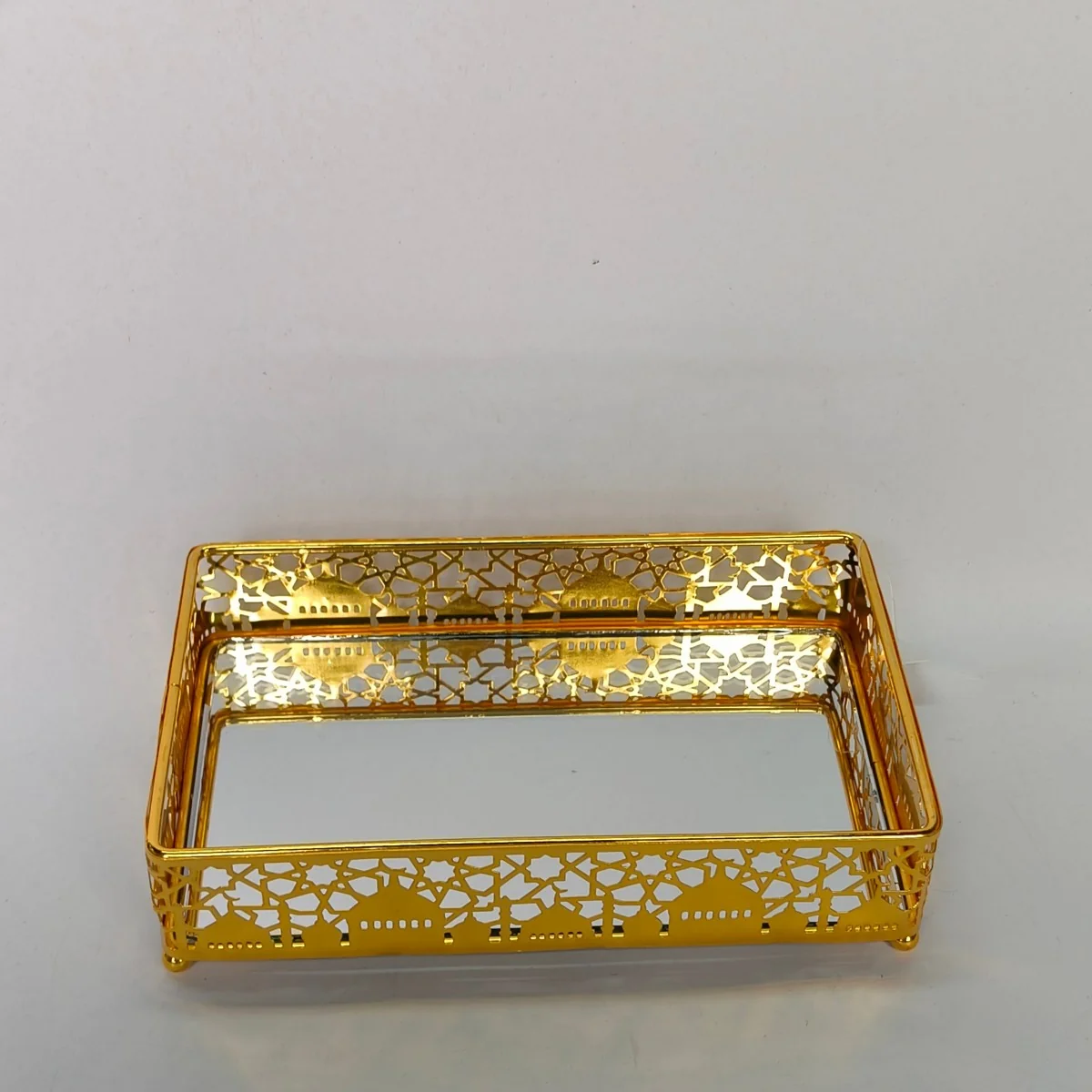 EID Golden Mirror Rectangle Serving Tray 48pcs photo 2