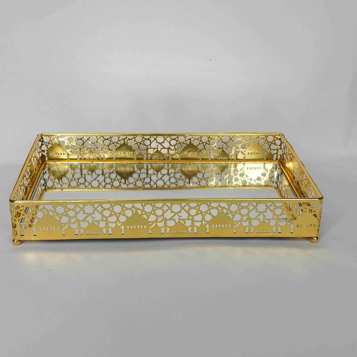 EID Golden Mirror Rectangle Serving Tray 36pcs photo 4