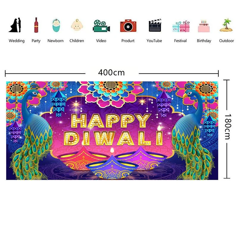 HAPPY DIWALI backdrop 1pc photo 3