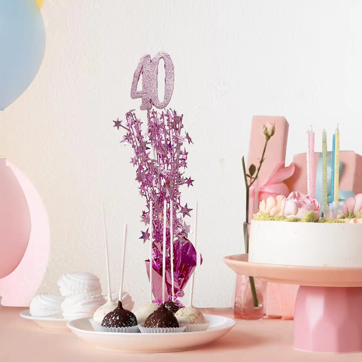 CENTER PIECE 40 YEARS PINK 