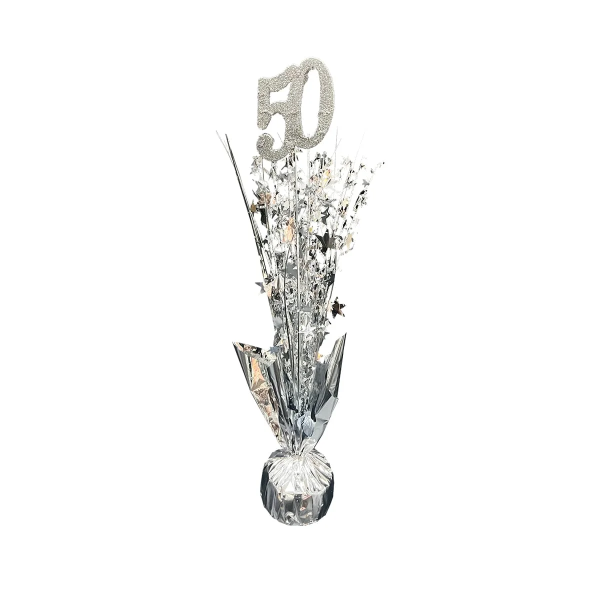CENTER PIECE 50 YEARS SILVER Spray Centre 1pcs
