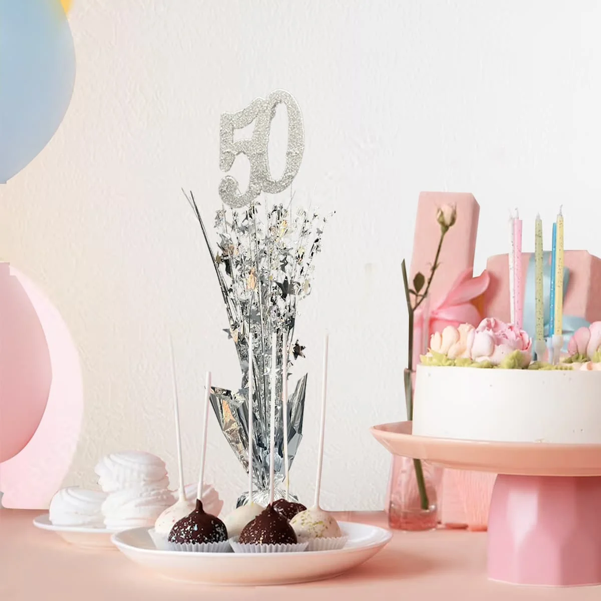 CENTER PIECE 50 YEARS SILVER Spray Centre 1pcs photo 2