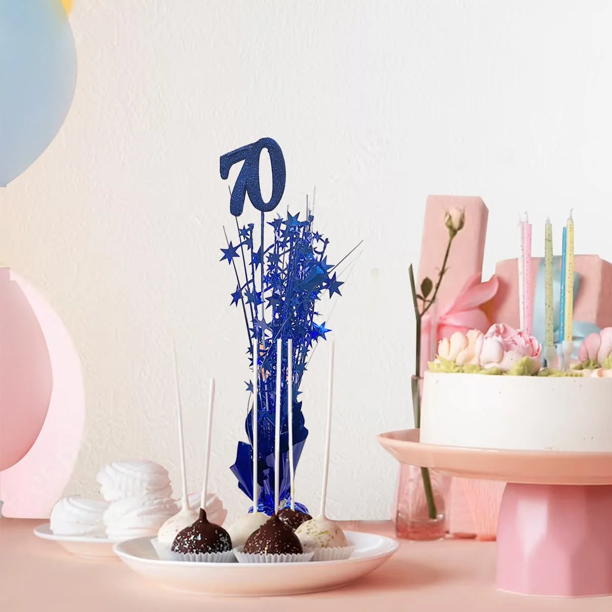 CENTER PIECE 70 YEARS BLUE